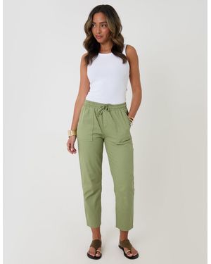 Threadbare Drawstring Waist Tapered Jeans - Green