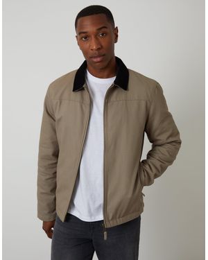 Threadbare Zip-Through Lightweight Jacket With Quilting - Brown