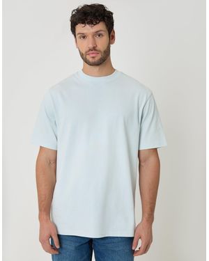 Threadbare Relaxed Fit Peached Cotton T-Shirt - Blue