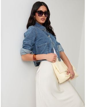 Threadbare Denim Jacket With Patch Pockets - Blue