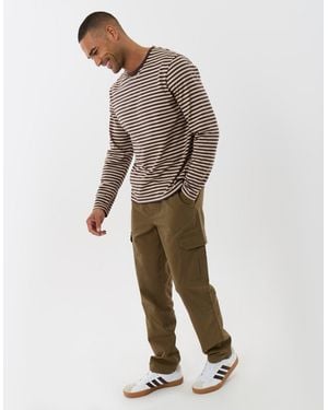 Threadbare Regular Fit Cotton Cargo Trousers - Green