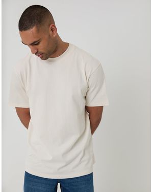 Threadbare Relaxed Fit Peached Cotton T-Shirt - Natural