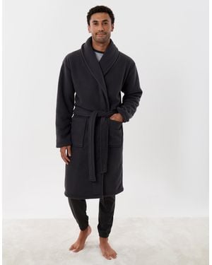 Threadbare Sherpa Lined Dressing Gown - Blue