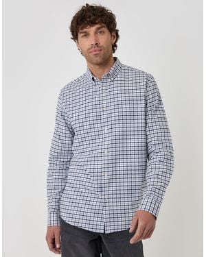 Threadbare Regular Fit Cotton Oxford Shirt - Blue