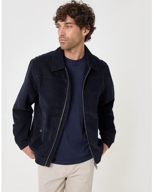 Threadbare Cotton Corduroy Harrington Jacket - Blue