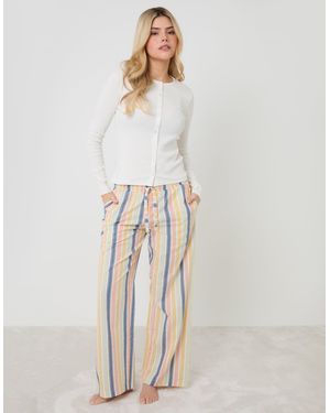 Threadbare Button Front Cotton Pyjama Set - Natural