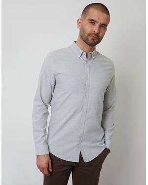 Threadbare Cotton Long Sleeve Shirt - Grey