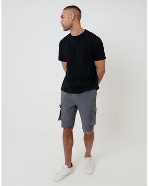 Threadbare Elasticated Waist Stretch Cargo Shorts - Blue