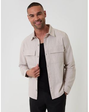 Threadbare Linen Blend Lightweight Shacket - Natural