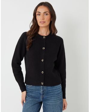 Threadbare Button Up Knitted Cardigan - Black