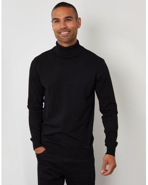 Threadbare Knitted Roll Neck Jumper - Blue