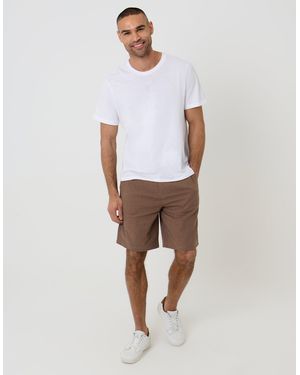 Threadbare Linen Blend Shorts - Brown