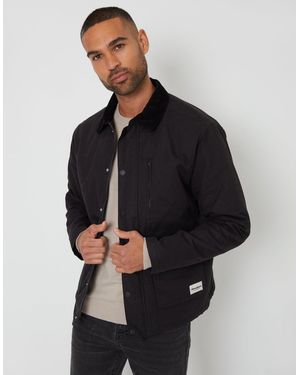 Threadbare Collared Lightweight Jacket - Black
