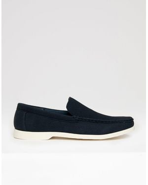 Threadbare Faux Suede Slip On Loafers - Blue