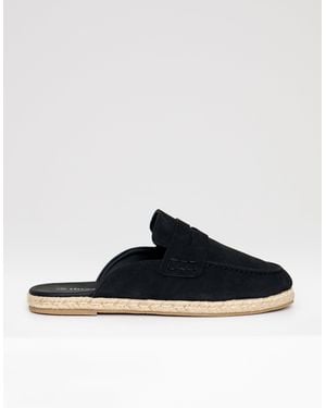 Threadbare Faux Suede Penny Loafer Sandals - Blue