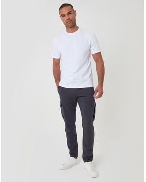 Threadbare Cotton Rich Cargo Joggers - White