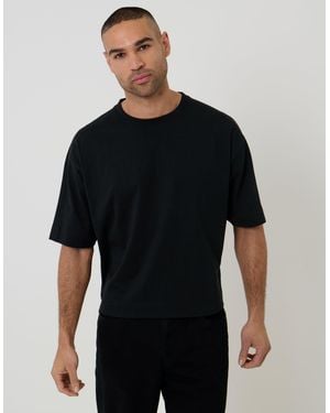 Threadbare Boxy Relaxed Fit Cotton T-Shirt - Black