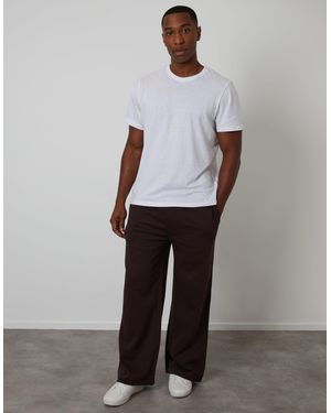 Threadbare Wide Leg Joggers - Brown