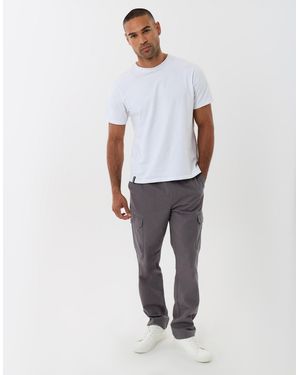 Threadbare Regular Fit Cotton Cargo Trousers - White