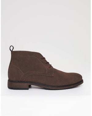 Threadbare Faux Suede Chukka Boots - Brown
