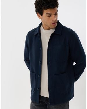 Threadbare Long Sleeve Button Up Shacket - Blue