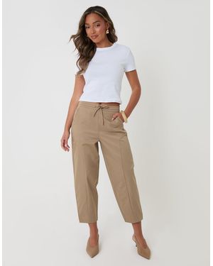 Threadbare The Signature Barrel Leg Trousers - Natural