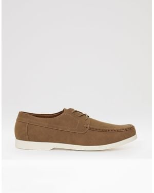 Threadbare Faux Suede Boat Shoes - Brown