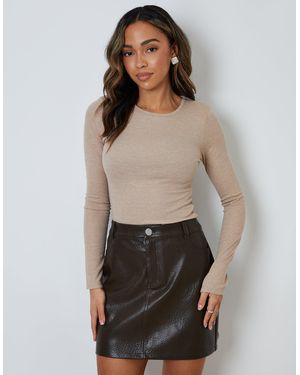 Threadbare Faux Leather Mini Skirt - Multicolour