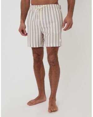 Threadbare Seersucker Swim Shorts - White