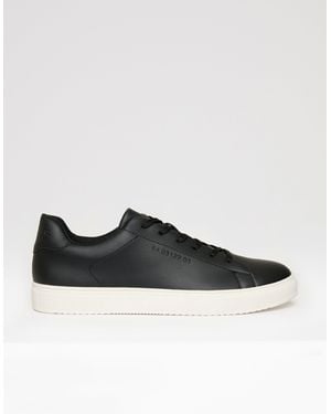 Threadbare Pu Court Trainers - Black