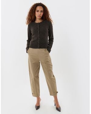 Threadbare Barrel Leg Trousers - Natural