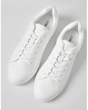 Threadbare Pu Court Trainers - White