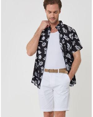 Threadbare Belted Chino Shorts - White