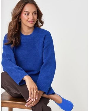 Threadbare Relaxed Fit Crew Neck Jumper - Blue