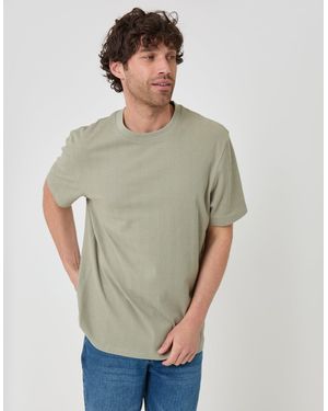 Threadbare Relaxed Fit Cotton Textured T-Shirt - Grey