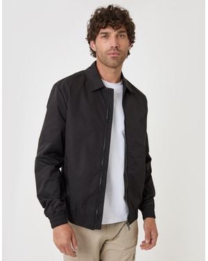 Threadbare Showerproof Canvas Collared Lightweight Jacket - Black