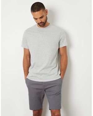 Threadbare Belted Chino Shorts - Grey