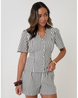 Threadbare Flutter Sleeve Top - White