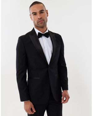 Threadbare Tailored Fit Tuxedo Blazer - Blue