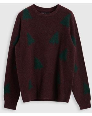 Threadbare Christmas Trees Knitted Jumper - Red