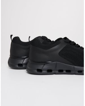 Threadbare Textured Slip On Trainers - Black