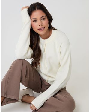Threadbare Button Up Knitted Cardigan - Brown