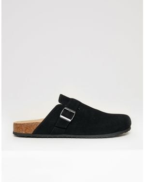 Threadbare Faux Suede Mule Sandals - Black