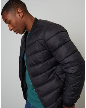 Threadbare Quilted Bomber Jacket - Blue