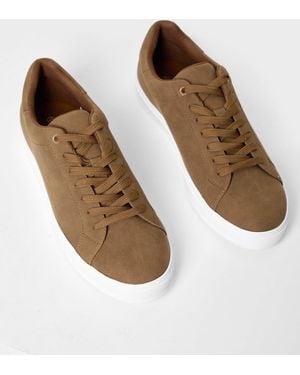Threadbare Faux Suede Court Trainers - Brown
