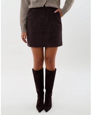 Threadbare Faux Suede Mini Skirt - Purple