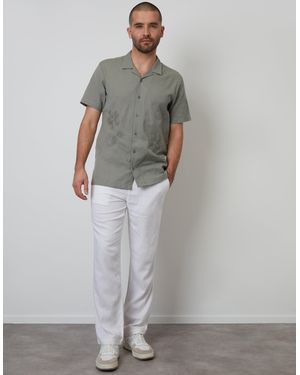 Threadbare Linen Blend Trousers - Grey