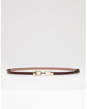 Threadbare Faux Leather Belt With Horsebit Buckle - Brown