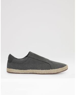 Threadbare Cotton Canvas Slip On Espadrilles - Grey