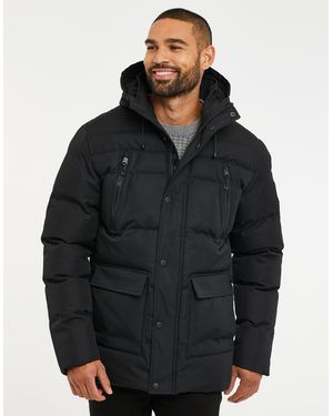 Threadbare Hooded Padded Jacket - Black